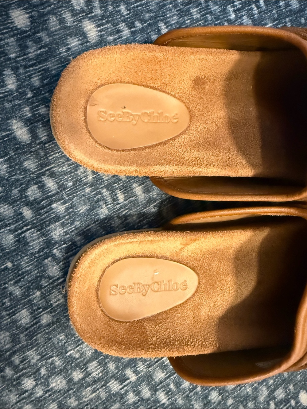 See By Chloe “Gema” Mules Size 39 Brown Suede and Leather Buckle Embellishent - Picture 5 of 8